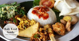 Nasi Campur Bali - mix of flavors and textures in one dish